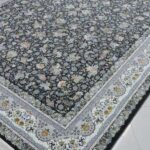 طرح بهار سرمه ای فرش 1500 شانه تراکم 4500 برجسته