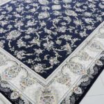 طرح سرو سرمه ای فرش 1200 شانه تراکم 3600 برجسته