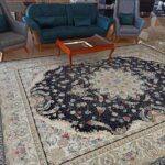 طرح فرحزاد سرمه ای فرش 1200 شانه تراکم 3600 برجسته