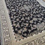 طرح ویکتوریا سرمه ای فرش 1200 شانه تراکم 3600 برجسته