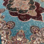 فرش پانیذ آبی 700 شانه تراکم 2550 ساده هشت رنگ