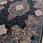 فرش شهرزاد سرمه ای 700 شانه تراکم 2550 ساده هشت رنگ