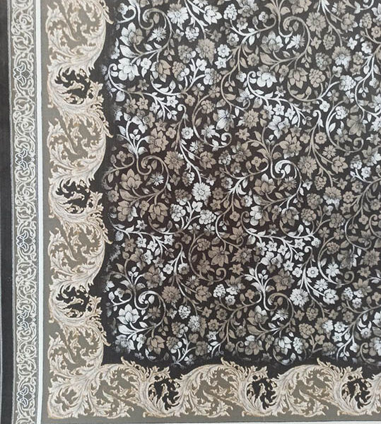 طرح گلشن دودی نه رنگ فرش 1200 شانه تراکم 3600 برجسته