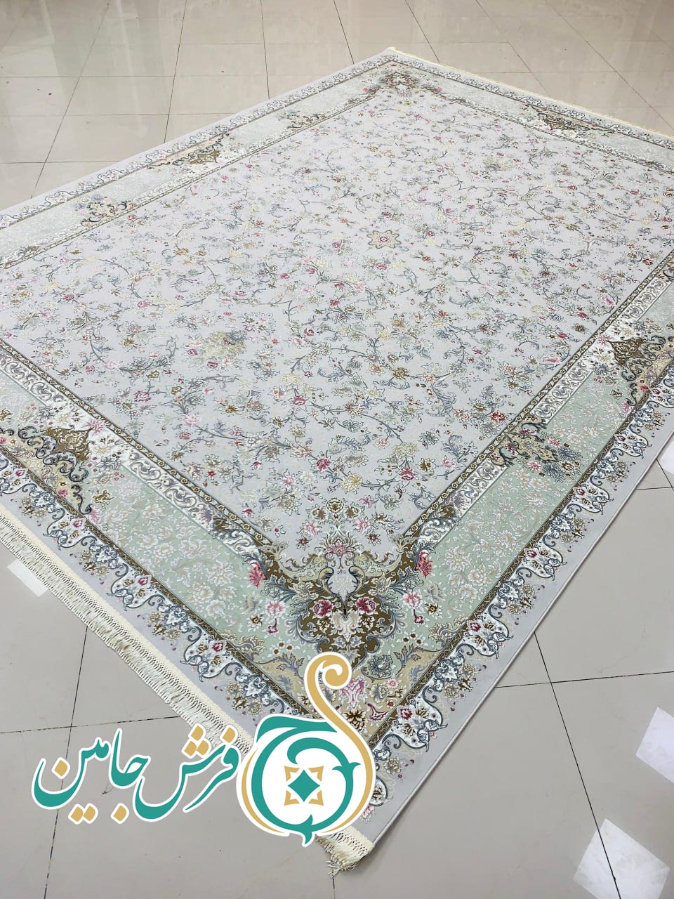 فرش 1700 شانه تراکم 5100 بدون برجستگی طرح ترنج سیلور ده رنگ