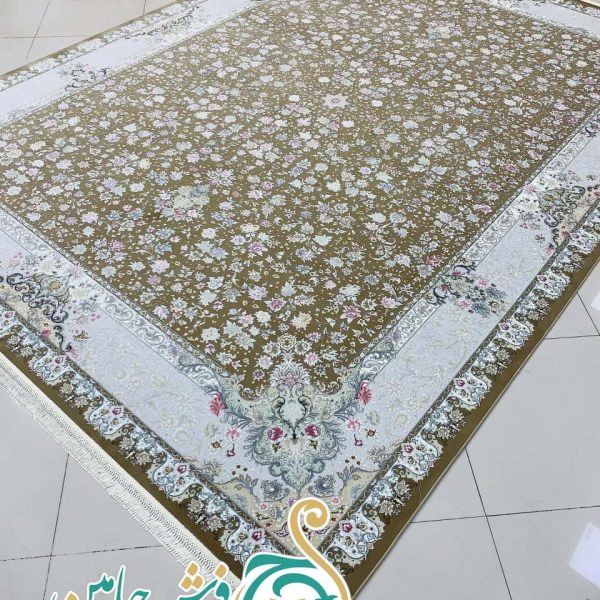 فرش 1700 شانه تراکم 5100 بدون برجستگی طرح گلسا نسکافه ای ده رنگ