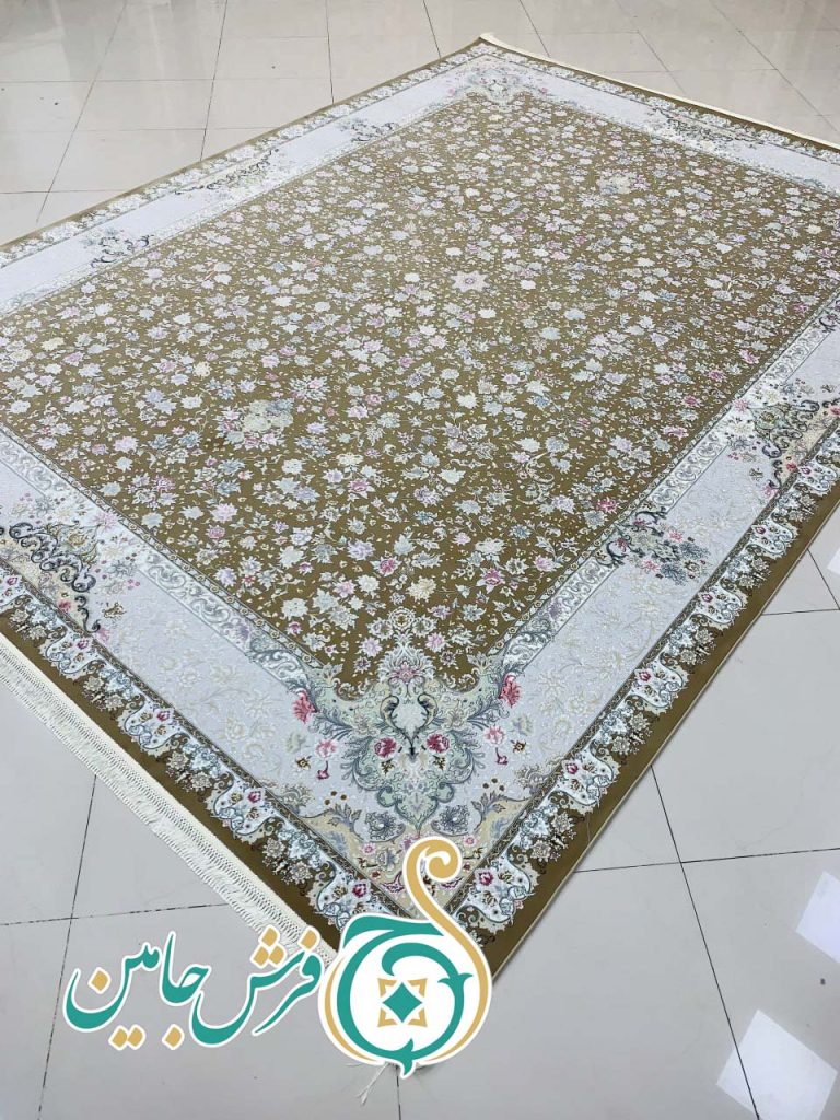 فرش 1700 شانه تراکم 5100 بدون برجستگی طرح گلسا نسکافه ای ده رنگ