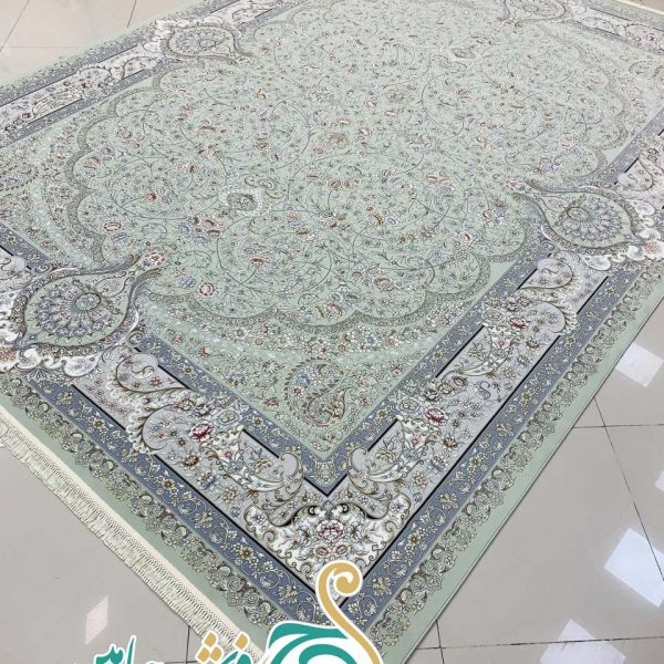 فرش 1700 شانه تراکم 5100 بدون برجستگی طرح سما سبز ده رنگ