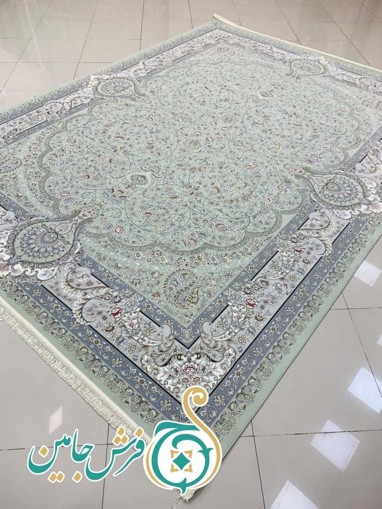 فرش 1700 شانه تراکم 5100 بدون برجستگی طرح سما سبز ده رنگ