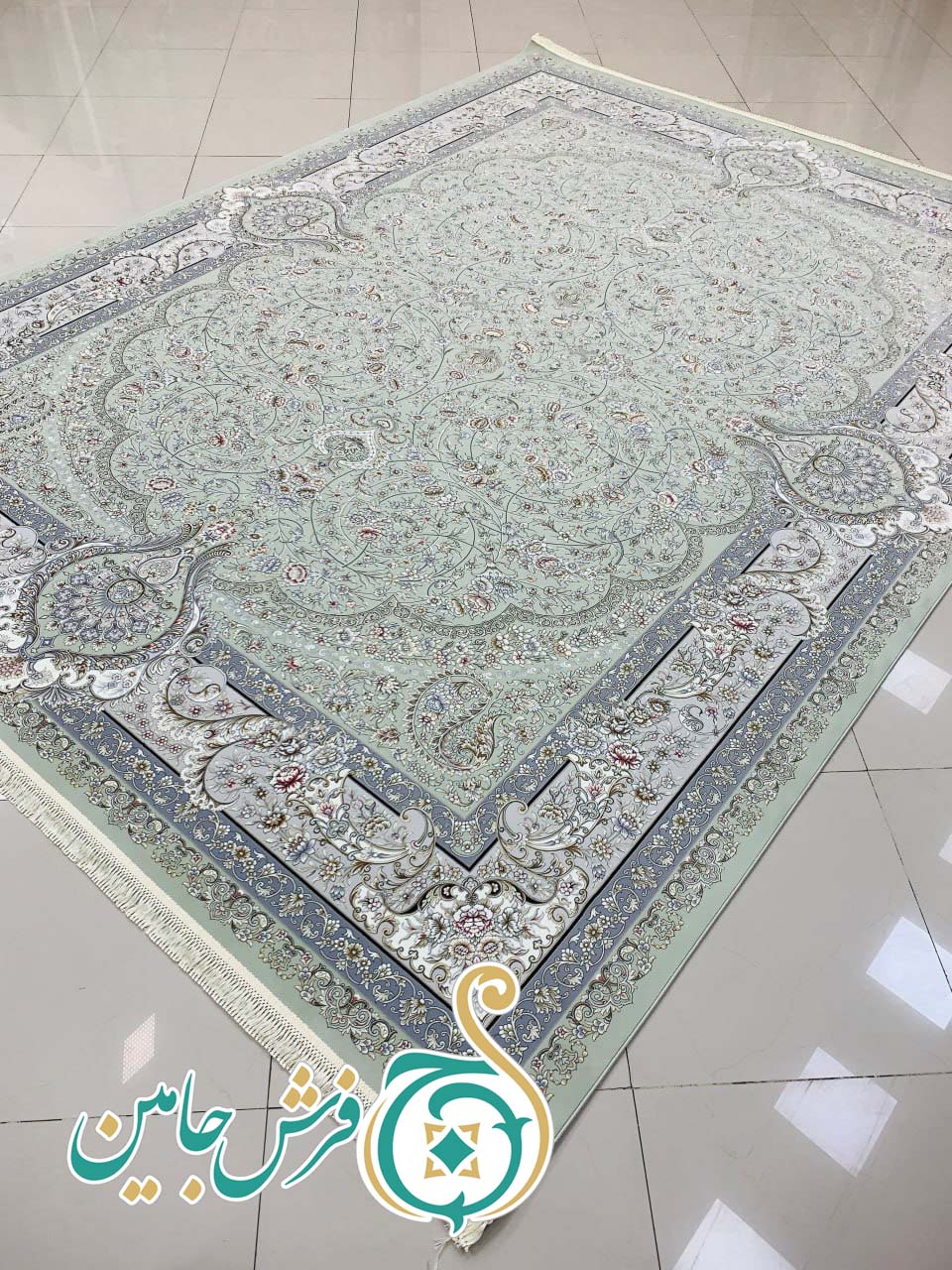 فرش 1700 شانه تراکم 5100 بدون برجستگی طرح سما سبز ده رنگ