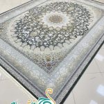 فرش 1700 شانه تراکم 5100 بدون برجستگی طرح دیانا ذغالی ده رنگ