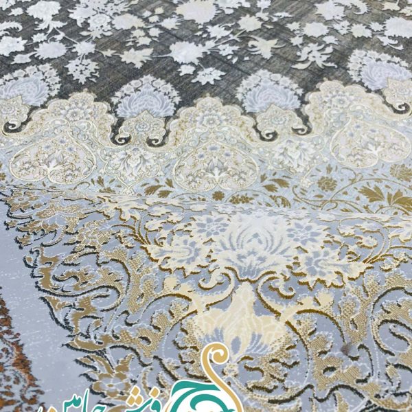 فرش 1700 شانه تراکم 5100 بدون برجستگی طرح دیانا ذغالی ده رنگ