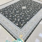 فرش 1700 شانه تراکم 5100 بدون برجستگی طرح ایتک ذغالی ده رنگ