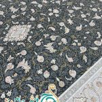 فرش 1700 شانه تراکم 5100 بدون برجستگی طرح ایتک ذغالی ده رنگ