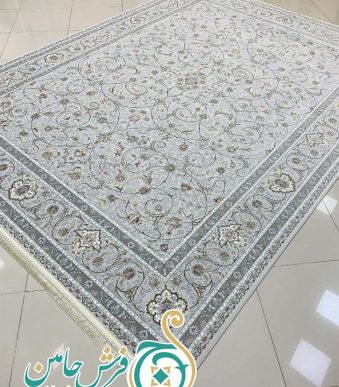 فرش 1700 شانه تراکم 5100 بدون برجستگی طرح ایتک سبز ده رنگ