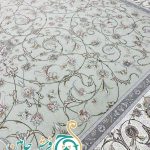 فرش 1700 شانه تراکم 5100 بدون برجستگی طرح ایتک سبز ده رنگ