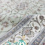 فرش 1700 شانه تراکم 5100 بدون برجستگی طرح ایتک سبز ده رنگ