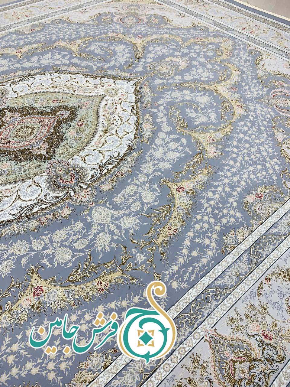فرش 1700 شانه تراکم 5100 بدون برجستگی طرح گلبهار دلفینی ده رنگ