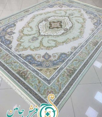 فرش 1700 شانه تراکم 5100 بدون برجستگی طرح گلبهار سیلور ده رنگ