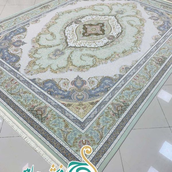 فرش 1700 شانه تراکم 5100 بدون برجستگی طرح گلبهار سیلور ده رنگ
