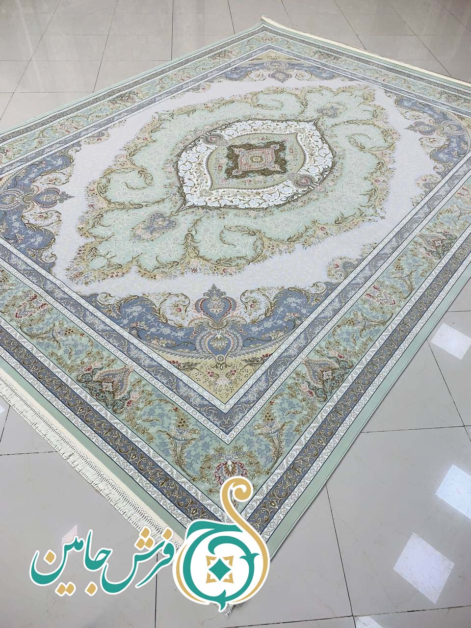 فرش 1700 شانه تراکم 5100 بدون برجستگی طرح گلبهار سیلور ده رنگ