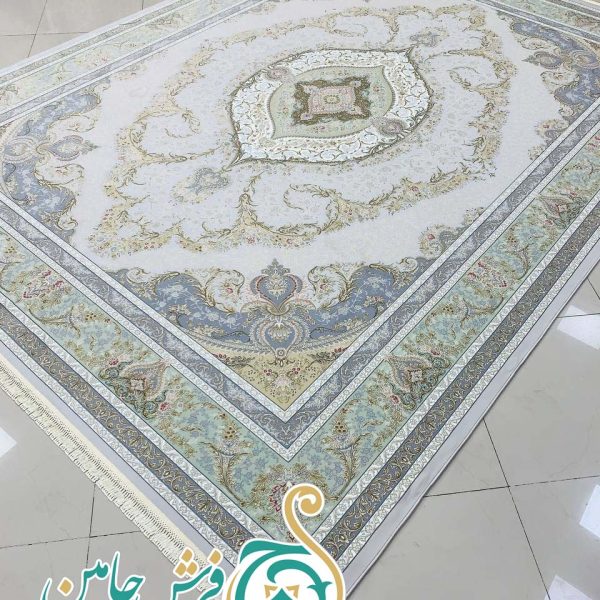 فرش 1700 شانه تراکم 5100 بدون برجستگی طرح گلبهار سیلور ده رنگ