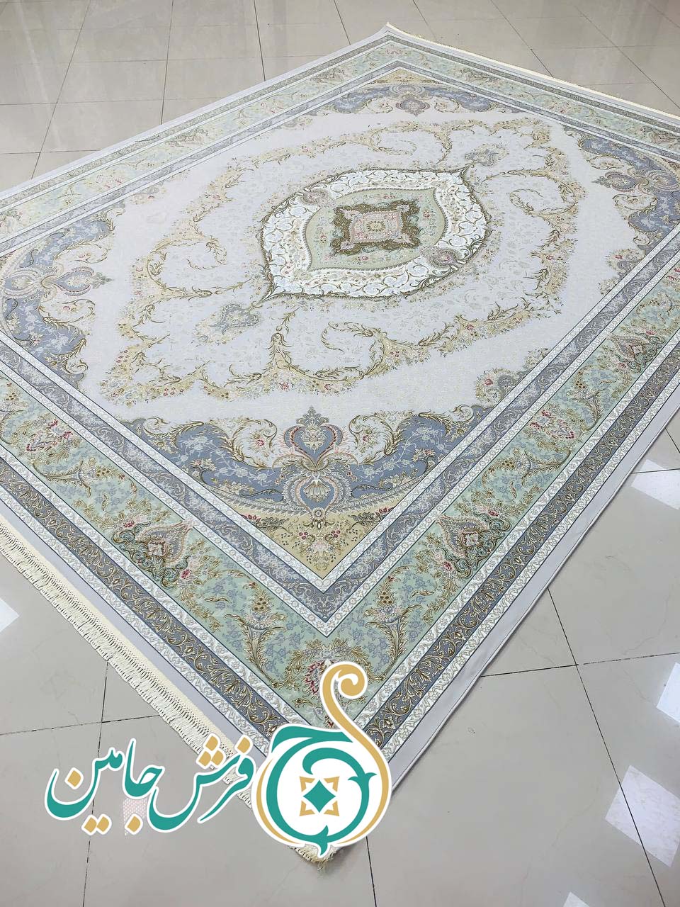 فرش 1700 شانه تراکم 5100 بدون برجستگی طرح گلبهار سیلور ده رنگ