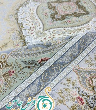 فرش 1700 شانه تراکم 5100 بدون برجستگی طرح گلبهار بژ ده رنگ