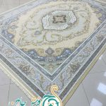 فرش 1700 شانه تراکم 5100 بدون برجستگی طرح گلبهار بژ ده رنگ