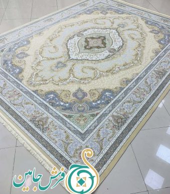فرش 1700 شانه تراکم 5100 بدون برجستگی طرح گلبهار بژ ده رنگ