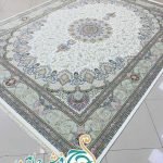 فرش 1700 شانه تراکم 5100 بدون برجستگی طرح ترنج کرم ده رنگ