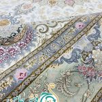 فرش 1700 شانه تراکم 5100 بدون برجستگی طرح ترنج کرم ده رنگ