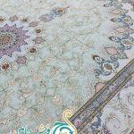 فرش 1700 شانه تراکم 5100 بدون برجستگی طرح ترنج سبز ده رنگ