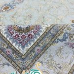فرش 1700 شانه تراکم 5100 بدون برجستگی طرح ترنج سبز ده رنگ
