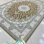 فرش 1700 شانه تراکم 5100 ساده ترنج نسکافه ای