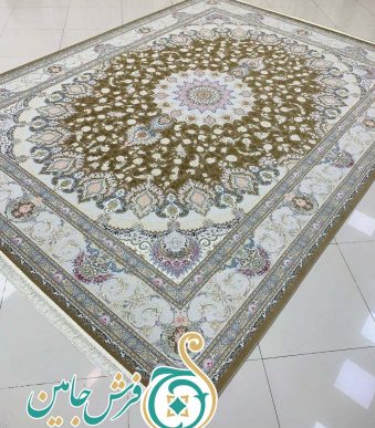 فرش 1700 شانه تراکم 5100 ساده ترنج نسکافه ای