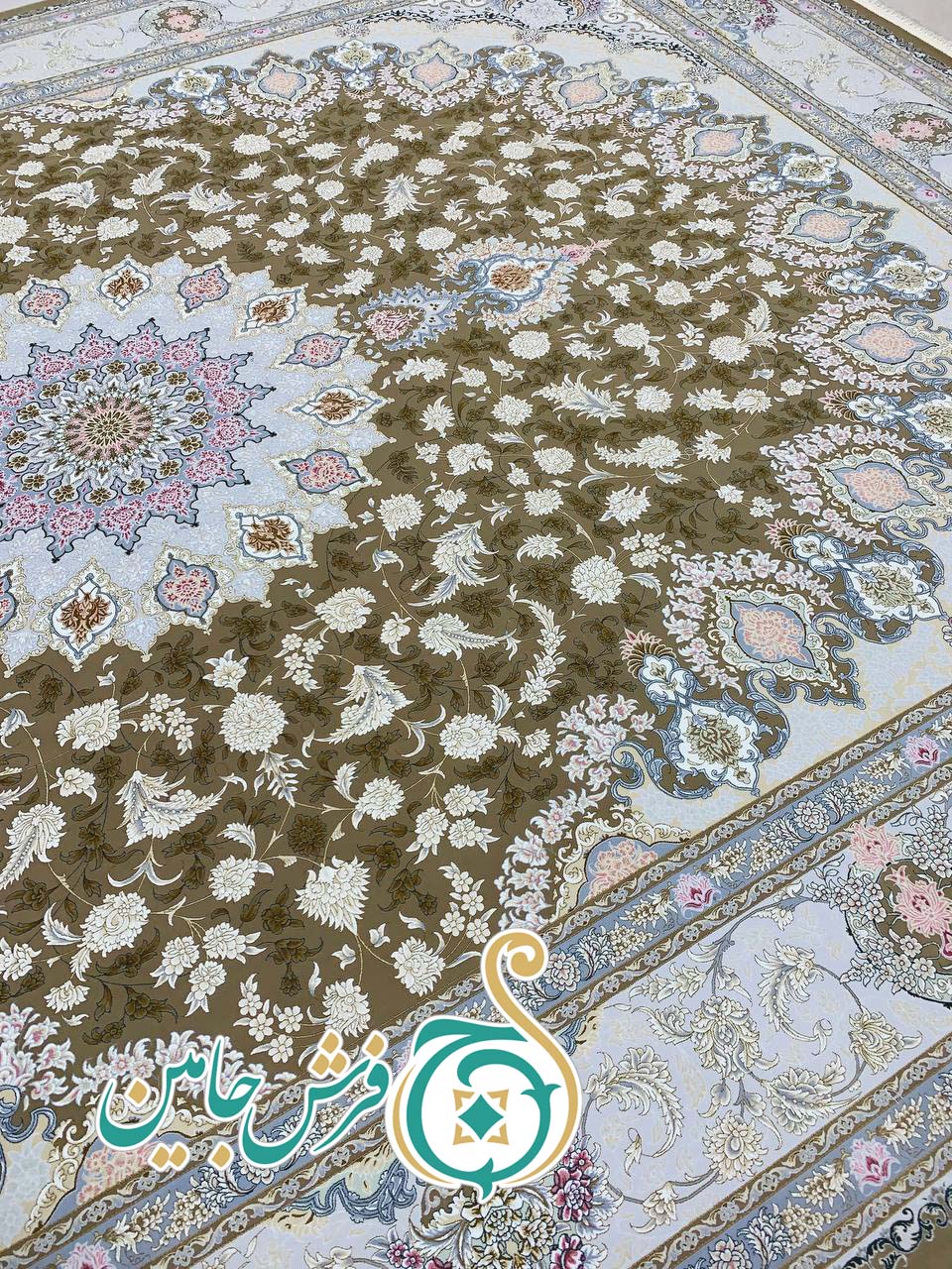 فرش 1700 شانه تراکم 5100 ساده ترنج نسکافه ای
