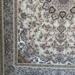 فرش سلطان ترنج دار کرم ۱۲۰۰ شانه تراکم ۳۶۰۰ برجسته پالت تبریز