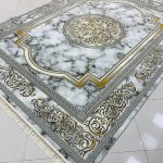فرش ماشینی ۱۲۰۰ شانه طرح هلن سیلور بدون برجستگی