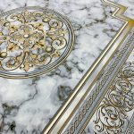 فرش ماشینی ۱۲۰۰ شانه طرح هلن سیلور بدون برجستگی