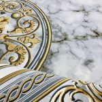 فرش ماشینی ۱۲۰۰ شانه طرح هلن سیلور بدون برجستگی