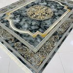 فرش ماشینی ۱۲۰۰ شانه طرح هلن دودی بدون برجستگی