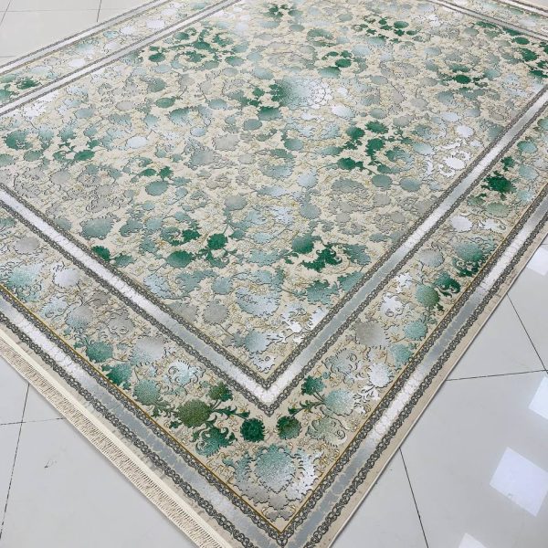 فرش ماشینی ۱۲۰۰ شانه طرح پانیا صدفی گل برجسته