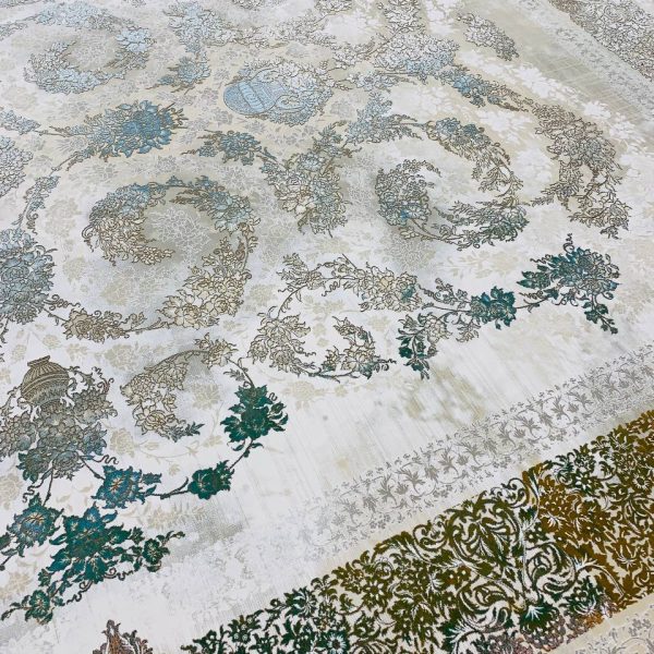 فرش ماشینی ۱۲۰۰ شانه طرح رها صدفی گل برجسته