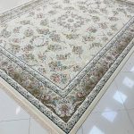 فرش ماشینی ۱۲۰۰ شانه طرح ترلان صدفی گل برجسته