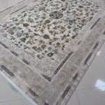 فرش ماشینی ۱۲۰۰ شانه تراکم 3600 طرح 1210 صدفی ساده سنگین وزن