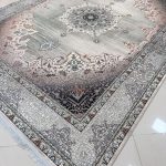 فرش ماشینی ۱۲۰۰ شانه تراکم 3600 طرح 1211 صدفی ساده سنگین وزن