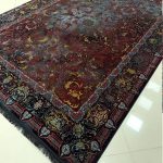 فرش ماشینی ۱۲۰۰ شانه رانا سرمه ای تراکم 3600 ساده سنگین وزن